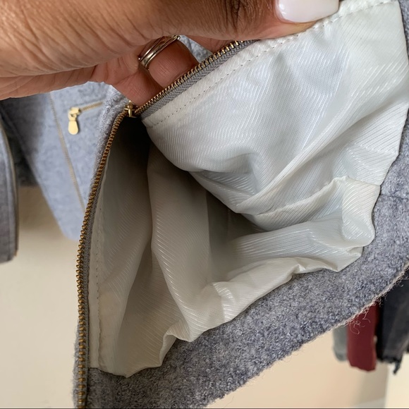 Banana Republic Grey Tweed Moto Jacket Size S - Picture 12 of 15